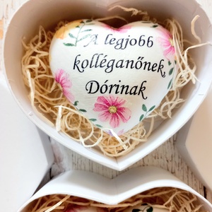 Kollga köszönőajándék  szív , Otthon & Életmód, Dekoráció, Asztal és polc dekoráció, Kavics & Kő, Decoupage, transzfer és szalvétatechnika, MESKA