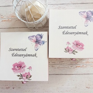 Virágos szülököszöntő ládikák - esküvő - emlék & ajándék - szülőköszöntő ajándék - Meska.hu