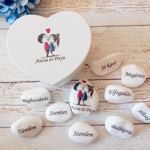 A jó házasság alapkövei puszilós nászajándék , Esküvő, Emlék & Ajándék, Nászajándék, Decoupage, transzfer és szalvétatechnika, MESKA