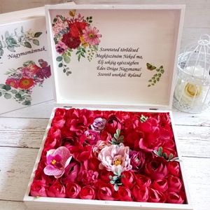 Nagymama köszönetajándék, Esküvő, Emlék & Ajándék, Szülőköszöntő ajándék, Decoupage, transzfer és szalvétatechnika, Virágkötés, MESKA