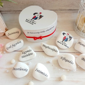 Jó házasság alapkövei, Otthon & Életmód, Dekoráció, Asztal és polc dekoráció, Kavics & Kő, Decoupage, transzfer és szalvétatechnika, MESKA