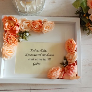 Nevelőszülő képkeret., Esküvő, Emlék & Ajándék, Szülőköszöntő ajándék, Virágkötés, MESKA
