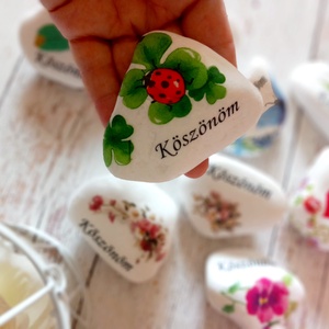 Katicás Köszönöm kő - otthon & életmód - dekoráció - asztal és polc dekoráció - kavics & kő - Meska.hu