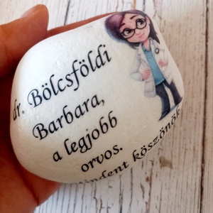 Köszönöm hálakő nagy, Otthon & Életmód, Dekoráció, Asztal és polc dekoráció, Kavics & Kő, Decoupage, transzfer és szalvétatechnika, MESKA