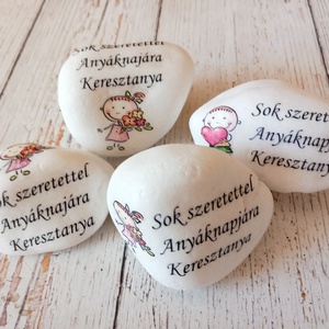 Anyáknapi kő, Otthon & Életmód, Dekoráció, Asztal és polc dekoráció, Kavics & Kő, Decoupage, transzfer és szalvétatechnika, MESKA