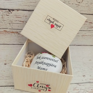 Anyáknapi köszönő egyedi kövecskével., Otthon & Életmód, Dekoráció, Asztal és polc dekoráció, Asztaldísz, Decoupage, transzfer és szalvétatechnika, MESKA