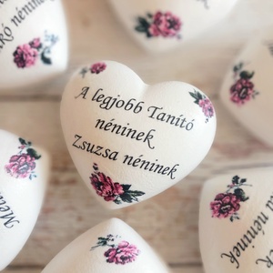 Pedagógus köszönőajándék  szív , Otthon & Életmód, Dekoráció, Asztal és polc dekoráció, Kavics & Kő, Decoupage, transzfer és szalvétatechnika, MESKA