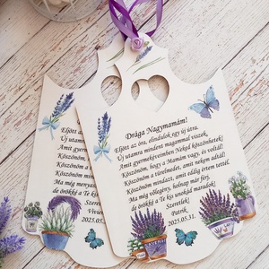 Nagymama levendulás köszöntő, Esküvő, Emlék & Ajándék, Szülőköszöntő ajándék, Decoupage, transzfer és szalvétatechnika, MESKA