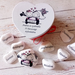 Jó házasság alapkövei,házassági évfordulóra, Otthon & Életmód, Dekoráció, Asztal és polc dekoráció, Kavics & Kő, Decoupage, transzfer és szalvétatechnika, MESKA
