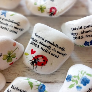 Köszönetajándék 1 db., Otthon & Életmód, Dekoráció, Asztal és polc dekoráció, Kavics & Kő, Decoupage, transzfer és szalvétatechnika, MESKA