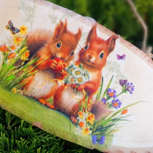 Mókuskák, Otthon & Életmód, Dekoráció, Ajtó- és ablak dekoráció, Ajtódísz & Kopogtató, Decoupage, transzfer és szalvétatechnika, MESKA