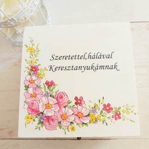Keresztanyukás köszönetajándék virágos ládika - esküvő - emlék & ajándék - köszönőajándék - Meska.hu