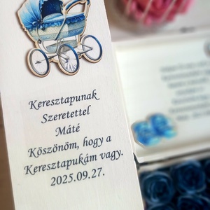 Keresztelő köszönetajándék bortartó - Meska.hu