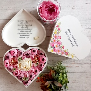 Begóniás sziv szeretet köszönőajándék párban - esküvő - emlék & ajándék - szülőköszöntő ajándék - Meska.hu