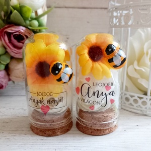 Mini üvegbúra méhecskés 1db - otthon & életmód - dekoráció - asztal és polc dekoráció - asztaldísz - Meska.hu