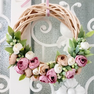 Begónia üde koszorú, Otthon & Életmód, Dekoráció, Ajtó- és ablak dekoráció, Ajtódísz & Kopogtató, Virágkötés, MESKA