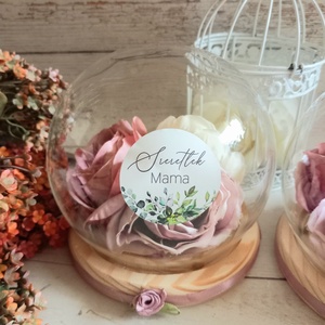 Szeretlek Mama mályva üveggömb - Meska.hu