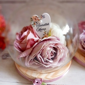 Szeretlek Mama mályva üveggömb - esküvő - emlék & ajándék - szülőköszöntő ajándék - Meska.hu