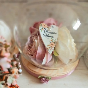 Szeretlek Mama mályva üveggömb - Meska.hu