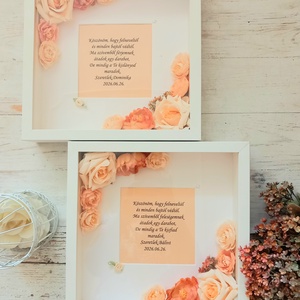 Álom barack eskűvő képkeret idézettel, Esküvő, Emlék & Ajándék, Szülőköszöntő ajándék, Virágkötés, MESKA