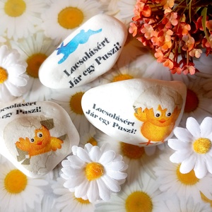 Pipi feliratos kő, Otthon & Életmód, Dekoráció, Asztal és polc dekoráció, Kavics & Kő, Decoupage, transzfer és szalvétatechnika, MESKA