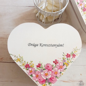 Keresztanyás köszöntő ajándék garnitúra pink - esküvő - emlék & ajándék - szülőköszöntő ajándék - Meska.hu