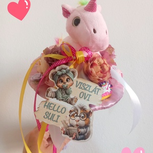 Unikornis ballagási csokor - Meska.hu