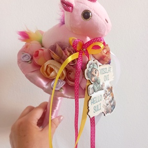 Unikornis ballagási csokor - otthon & életmód - virágdekoráció - virágok - virágcsokor - Meska.hu