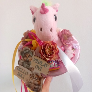 Unikornis ballagási csokor - otthon & életmód - virágdekoráció - virágok - virágcsokor - Meska.hu