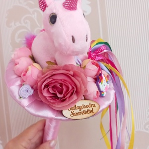 Unikornis plüss ballagási csokor - Meska.hu