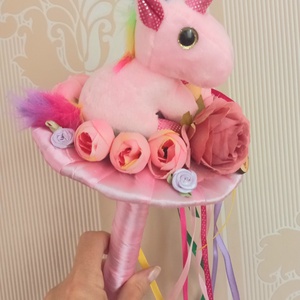 Unikornis plüss ballagási csokor - otthon & életmód - virágdekoráció - virágok - virágcsokor - Meska.hu
