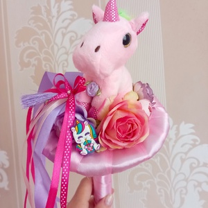 Szivárvány Unikornis ballagási csokor - otthon & életmód - virágdekoráció - virágok - virágcsokor - Meska.hu