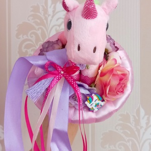 Szivárvány Unikornis ballagási csokor - otthon & életmód - virágdekoráció - virágok - virágcsokor - Meska.hu