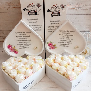 Pazar ekrü szülőköszöntő garnitúra pink - esküvő - emlék & ajándék - szülőköszöntő ajándék - Meska.hu