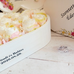 Pazar ekrü szülőköszöntő garnitúra pink - esküvő - emlék & ajándék - szülőköszöntő ajándék - Meska.hu