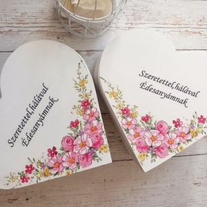 Luxus mályva-ekrü szives szúlököszöntők - esküvő - emlék & ajándék - szülőköszöntő ajándék - Meska.hu