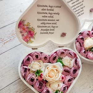 Luxus mályva-ekrü szives szúlököszöntők - esküvő - emlék & ajándék - szülőköszöntő ajándék - Meska.hu