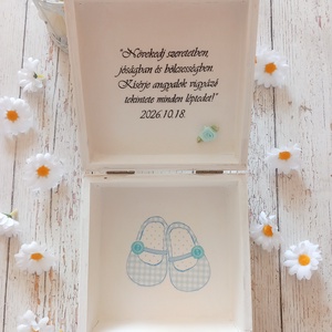 Keresztelői idézetes rózsaszin elefántos emlék ládika - baba - mama - keresztelő kellékek - keresztelőajándékok - Meska.hu