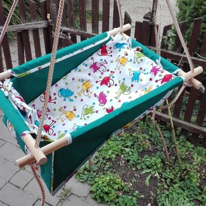 100 % pamut zöld-cicás hinta -  - Meska.hu