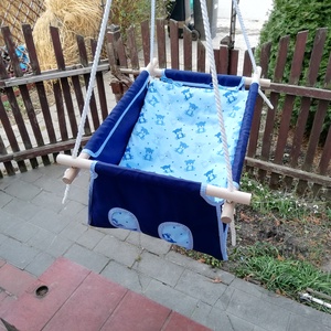 100% pamut kék macis hinta - játék & sport - hinta & kerti játék - Meska.hu