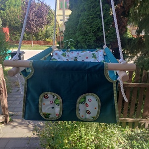 100% pamut zöld-brekis hinta - játék & sport - hinta & kerti játék - Meska.hu