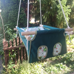 100% pamut zöld-brekis hinta - játék & sport - hinta & kerti játék - Meska.hu