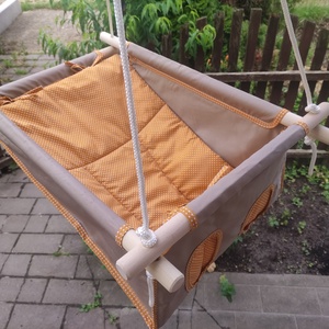 100 % pamut drapp -napsárga pöttyös hinta - játék & sport - hinta & kerti játék - Meska.hu
