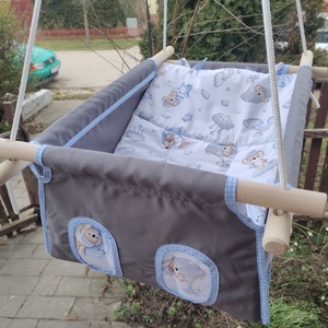 100% pamut szürke-kék koala macis hinta - játék & sport - hinta & kerti játék - Meska.hu