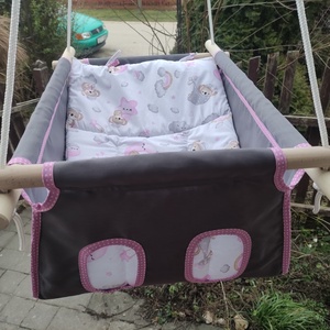 100% pamut szürke-rózsaszín koala macis hinta - játék & sport - hinta & kerti játék - Meska.hu