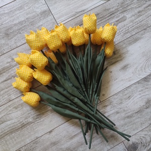 Textil tulipán sárga - Meska.hu