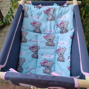 100 % pamut szürke-türkiz macis hinta kislányoknak - játék & sport - hinta & kerti játék - Meska.hu