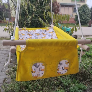 100 % pamut citromsárga-unikornisos hinta  - játék & sport - hinta & kerti játék - Meska.hu