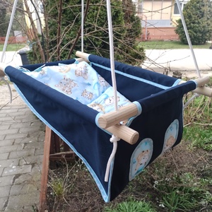 100 % pamut sötétkék-kék erdei hinta kislányoknak - Meska.hu