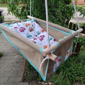 100 % pamut drapp -autós hinta - játék & sport - hinta & kerti játék - Meska.hu
